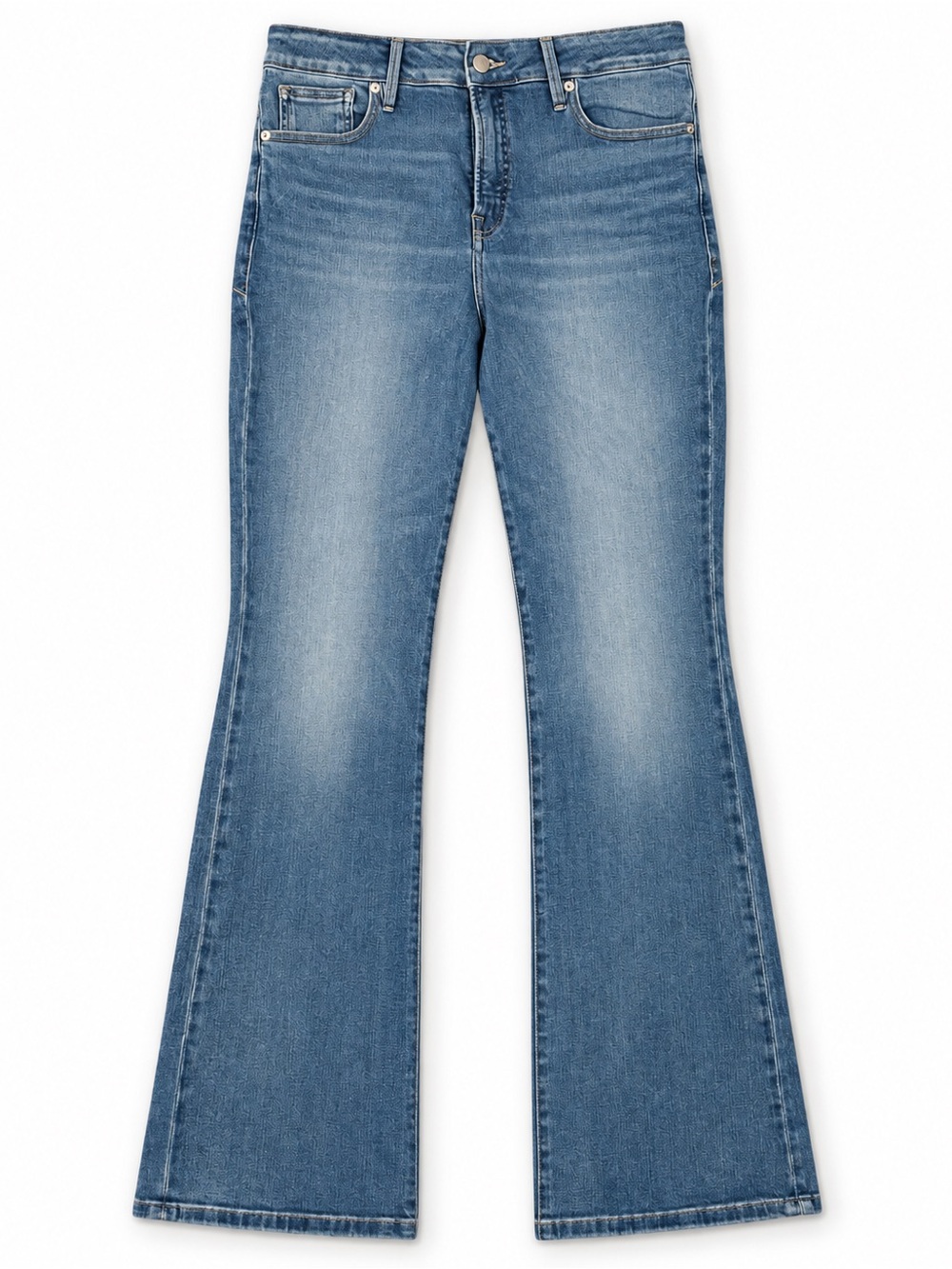 Good American Mid Blue Flare Jeans - Classic High Rise